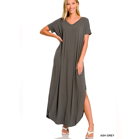 Zenana Outfitters Dresses & Skirts - BN Plus Size  Oversized Short Sleeve Maxi Dress Various